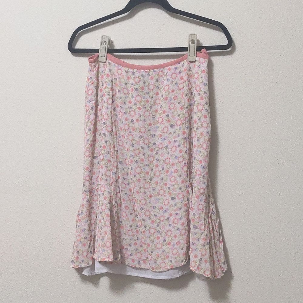 Sigrid Olsen Vintage Pastel Print Midi Skirt